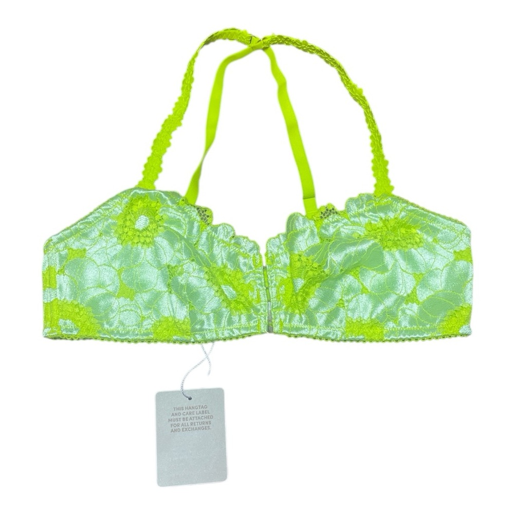 SAVAGE X FENTY PERFECT POPPIES LACE BRALETTE [YellowGreen/Blue]